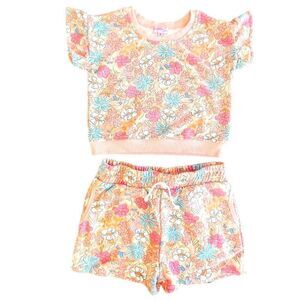 Paisley Lane Floral Flutter Sleeve Matching Outfit Size 8